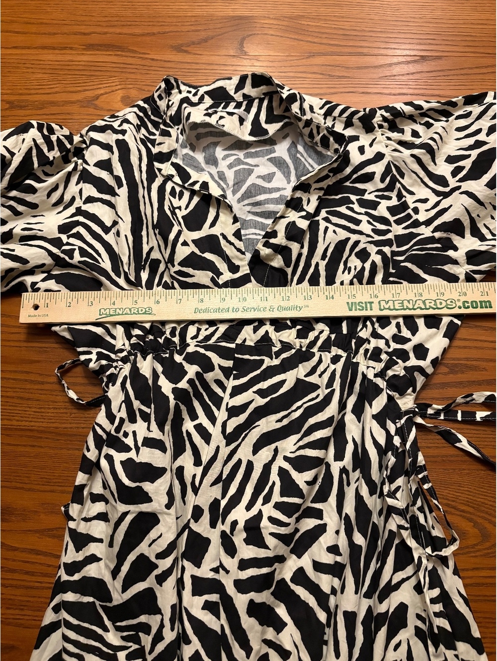 Colleen Eitzen Black White Zebra Animal Print Cotton Midi Dress Size 42 (US 10)